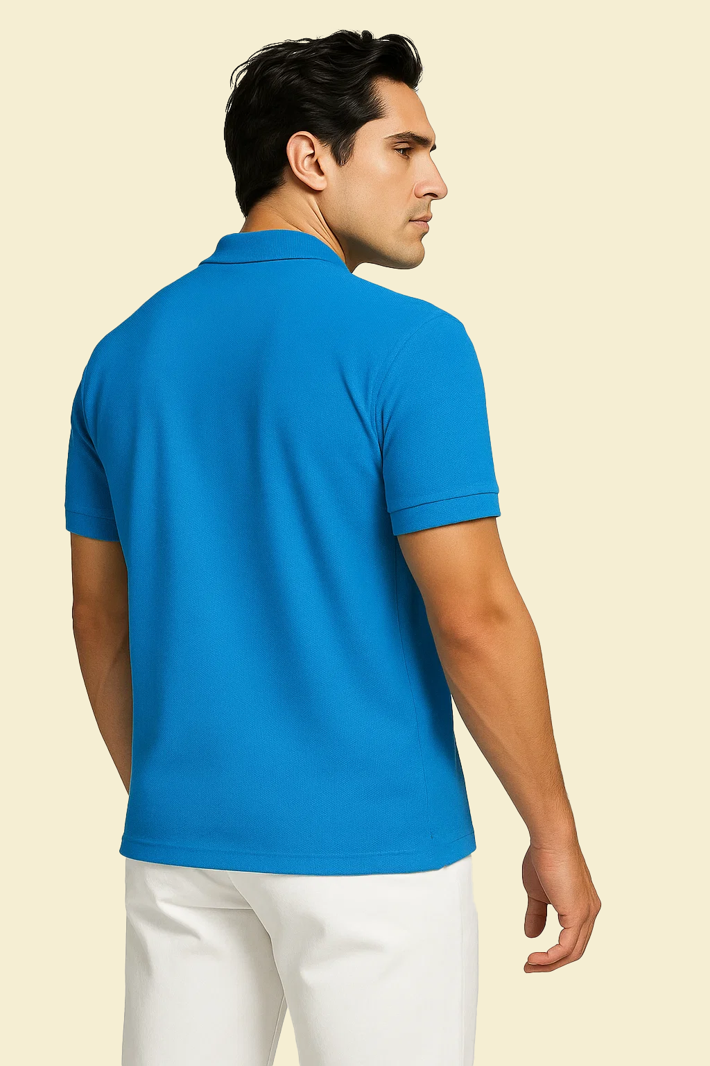 Niebieska Koszulka Polo z Kołnierzykiem Żebrowanym i Zapięciem na 3 Guziki | Igor – Ocean Blue