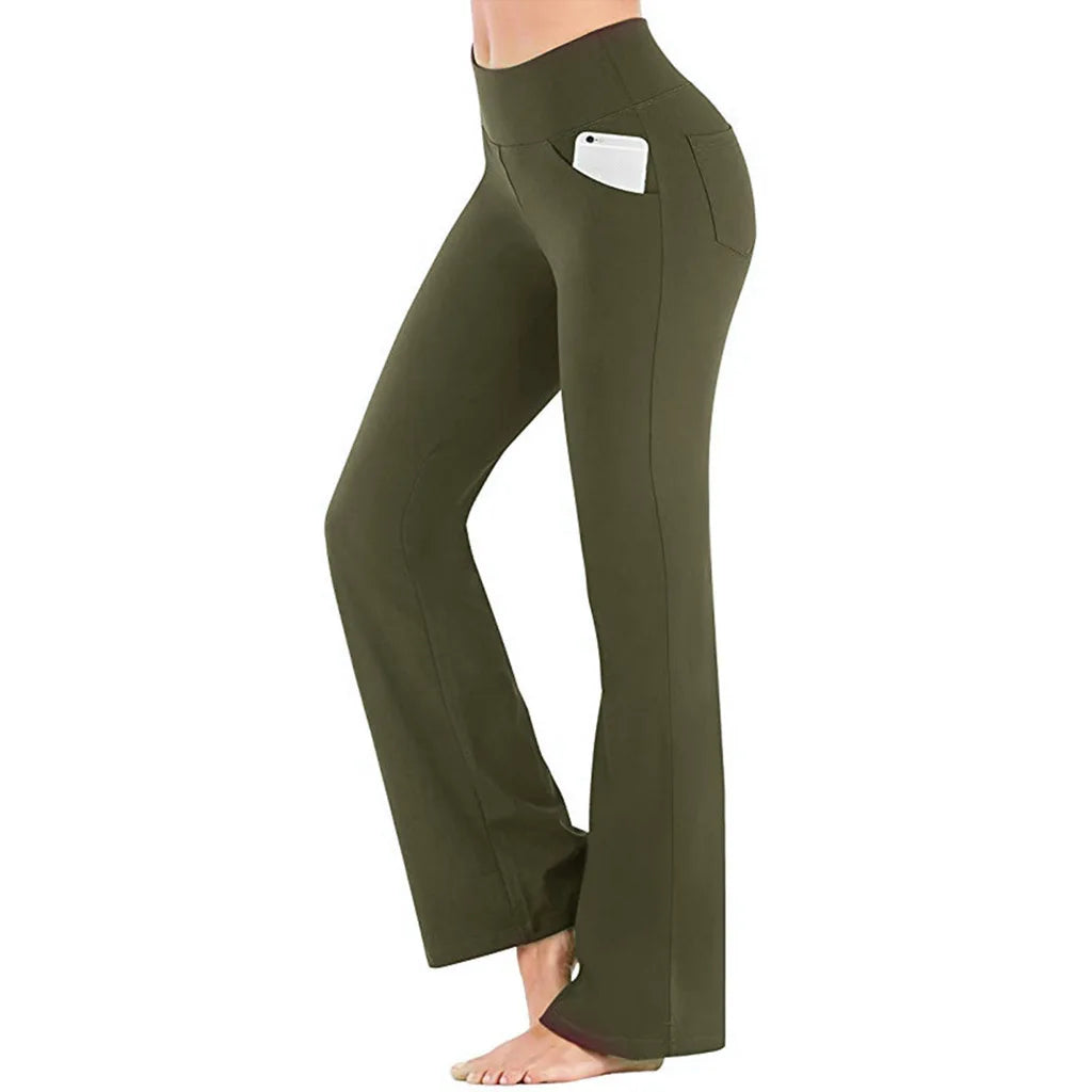 Eleganckie Spodnie Bootcut z Kieszeniami 11