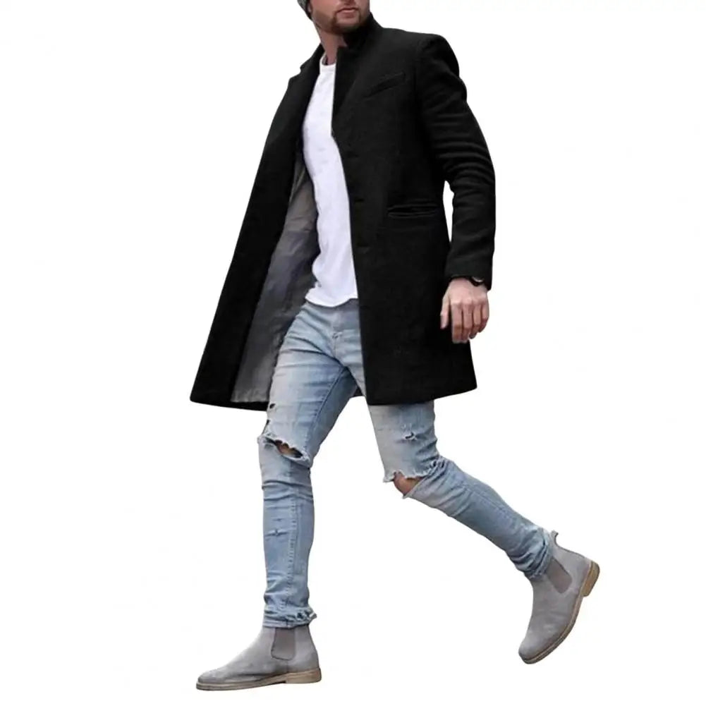 Męski elegancki płaszcz o prostym kroju 8