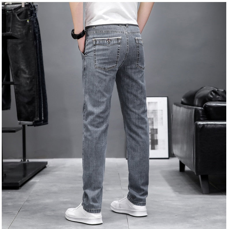 Męskie Jeansy Straight Fit w Stylu Vintage 2