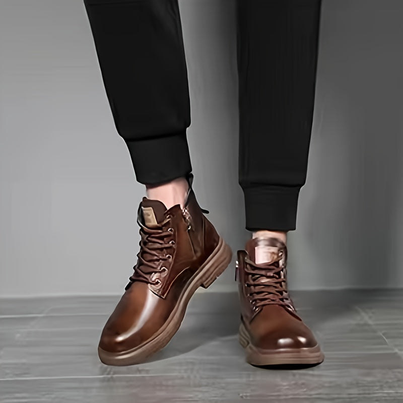 Wysokie skórzane buty męskie z zamkiem 8