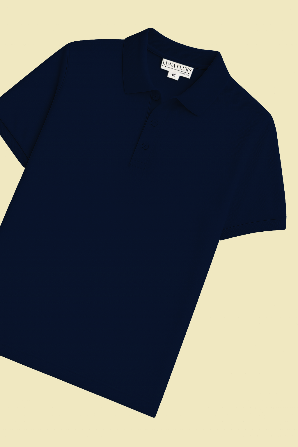 Granatowa Koszulka Polo z Kołnierzykiem Żebrowanym i Zapięciem na 3 Guziki | Tobiasz – Navy Blue