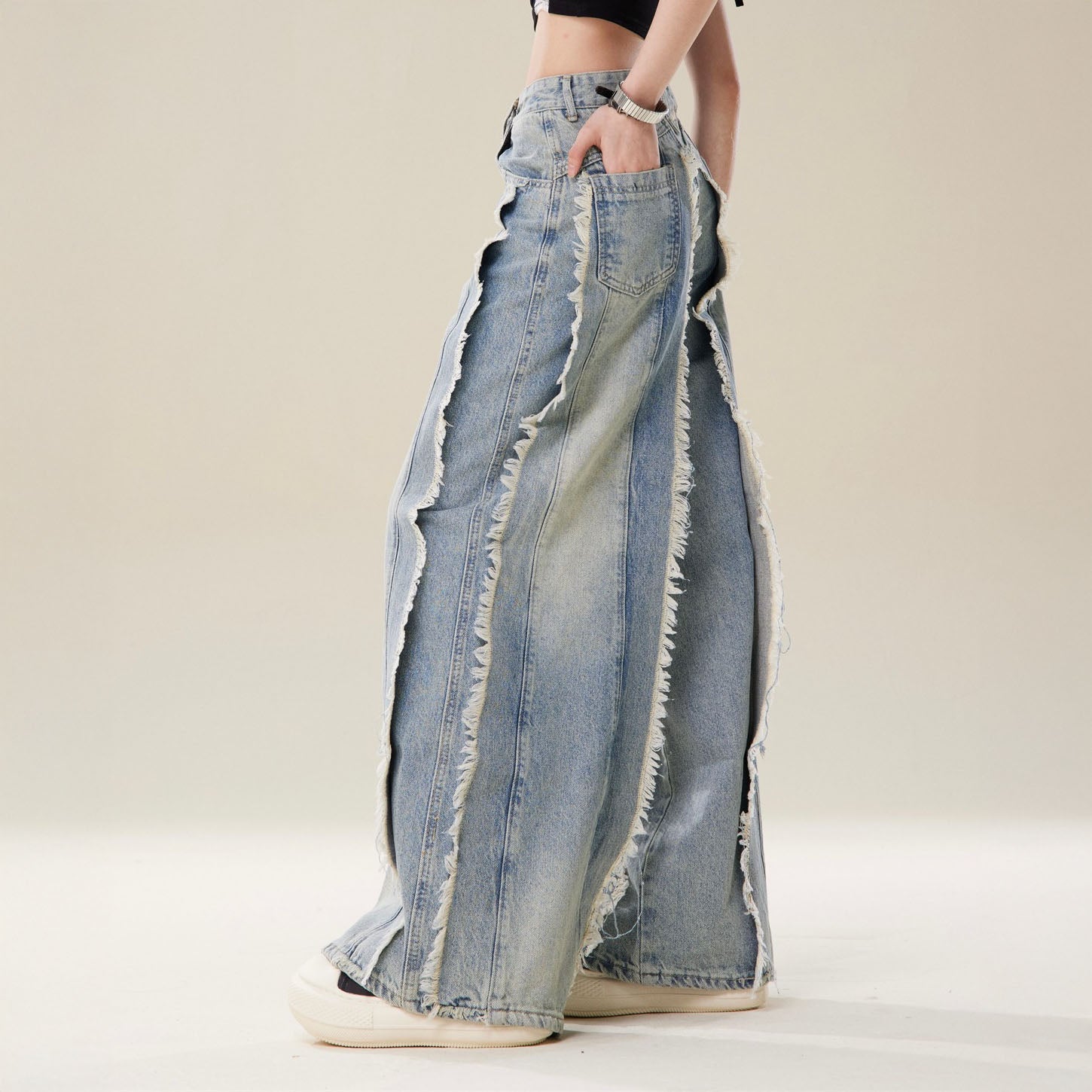 Adelina Frayed Wide-Leg Denim 2