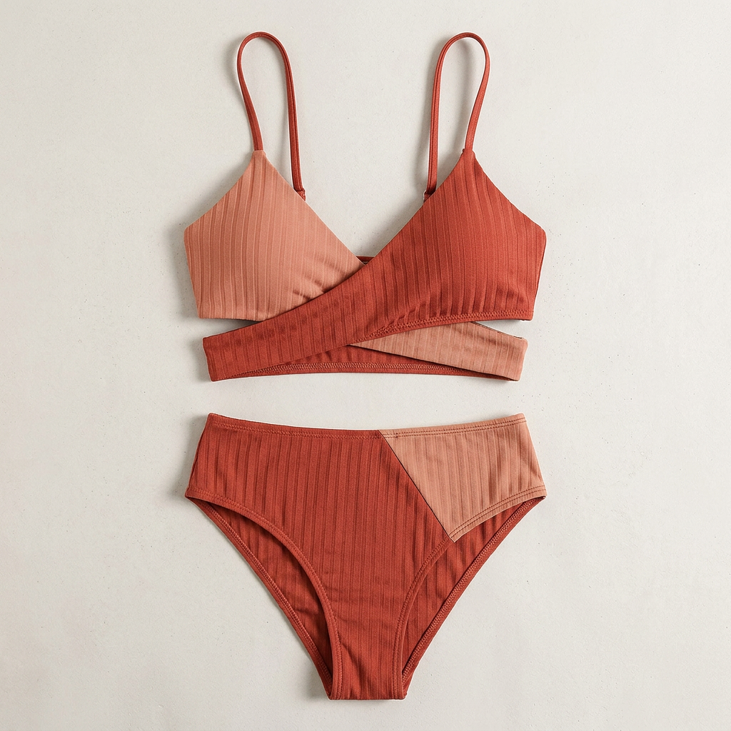 Bikini dwuczęściowe – Fason z panelami i majtki z wysokim stanem