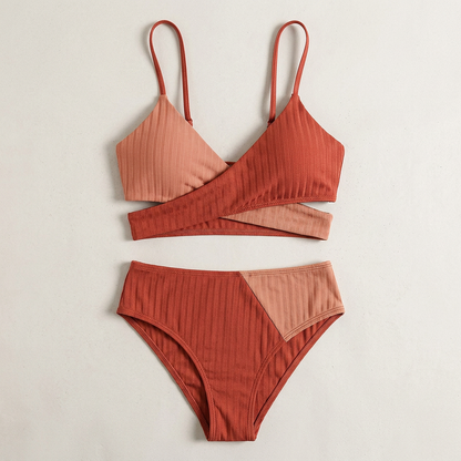 Bikini dwuczęściowe – Fason z panelami i majtki z wysokim stanem