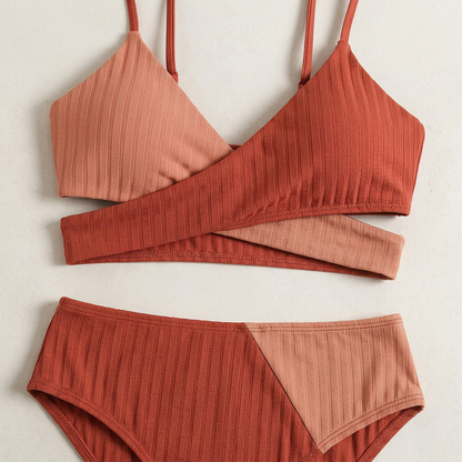 Bikini dwuczęściowe – Fason z panelami i majtki z wysokim stanem
