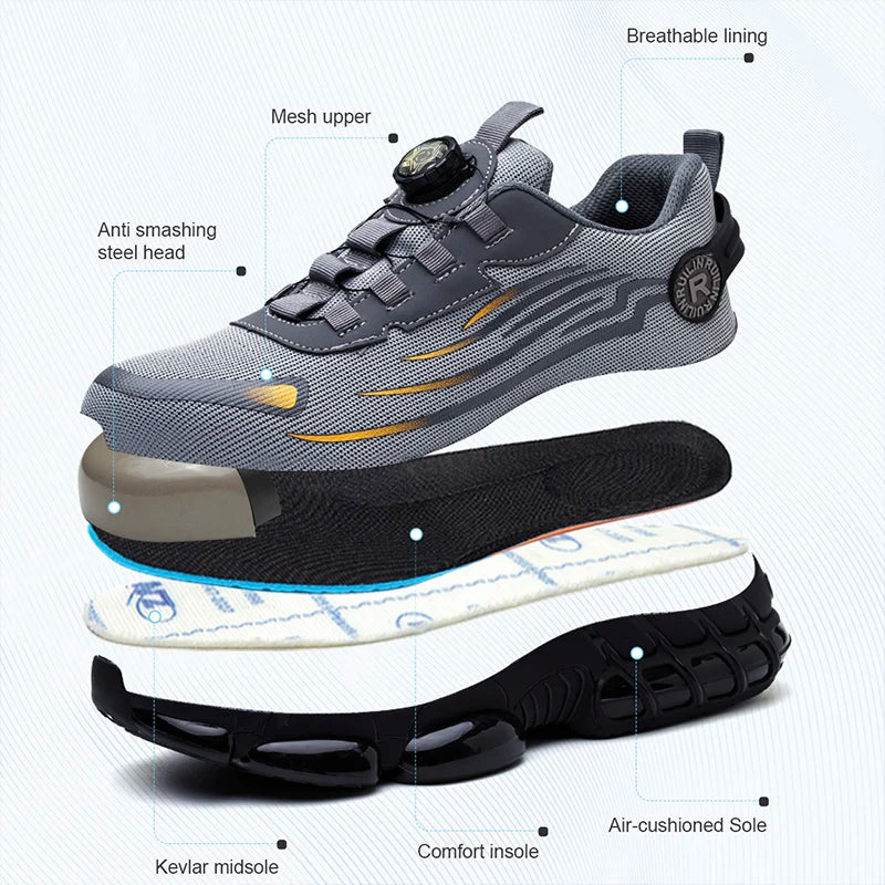 Buty robocze męskie z metalowym noskiem i podeszwą kevlarową 3