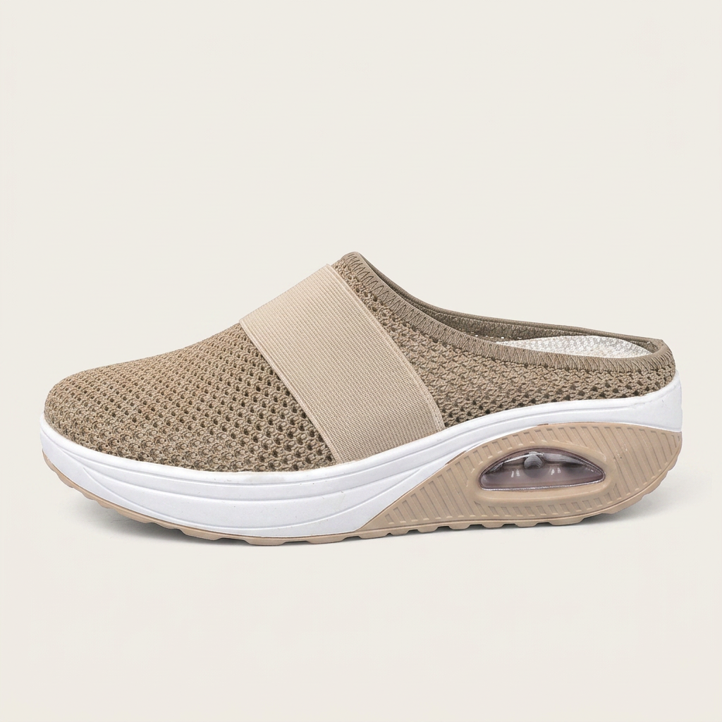 Buty wsuwane damskie – Podeszwa na platformie i tekstylna góra