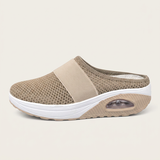 Buty wsuwane damskie – Podeszwa na platformie i tekstylna góra
