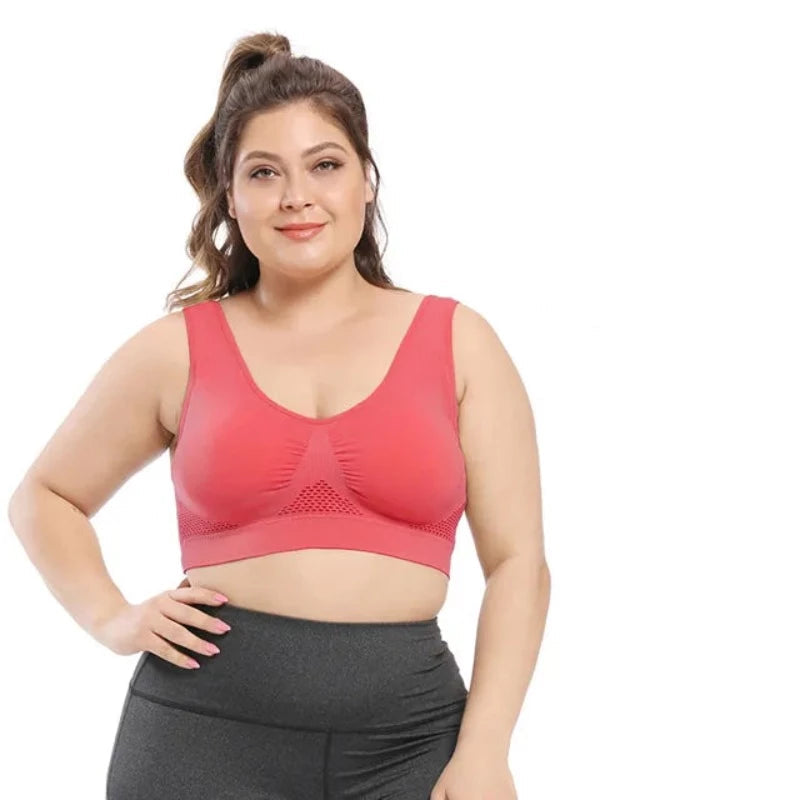 Sportowy biustonosz z elastycznego materiału - plus size 4