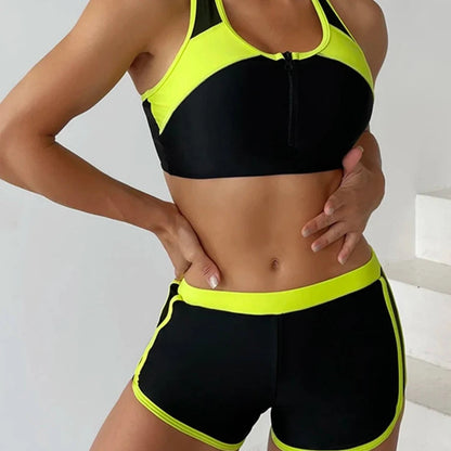 Dwuczęściowy strój kąpielowy tankini ze spodenkami i rozpinanym topem 4