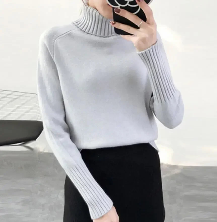 Damski sweter z domieszką kaszmiru z golfem 6