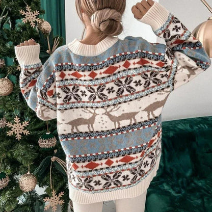 Damski zimowy sweter z motywem reniferów 2