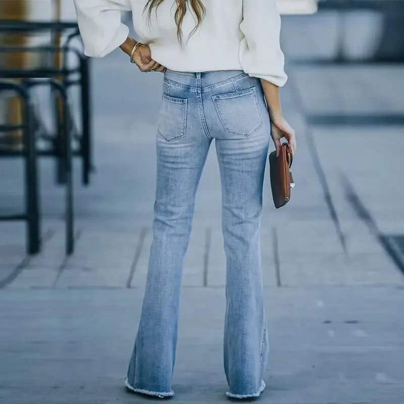 Damskie Spodnie Jeansowe Bootcut 2