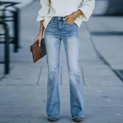 Damskie Spodnie Jeansowe Bootcut 4