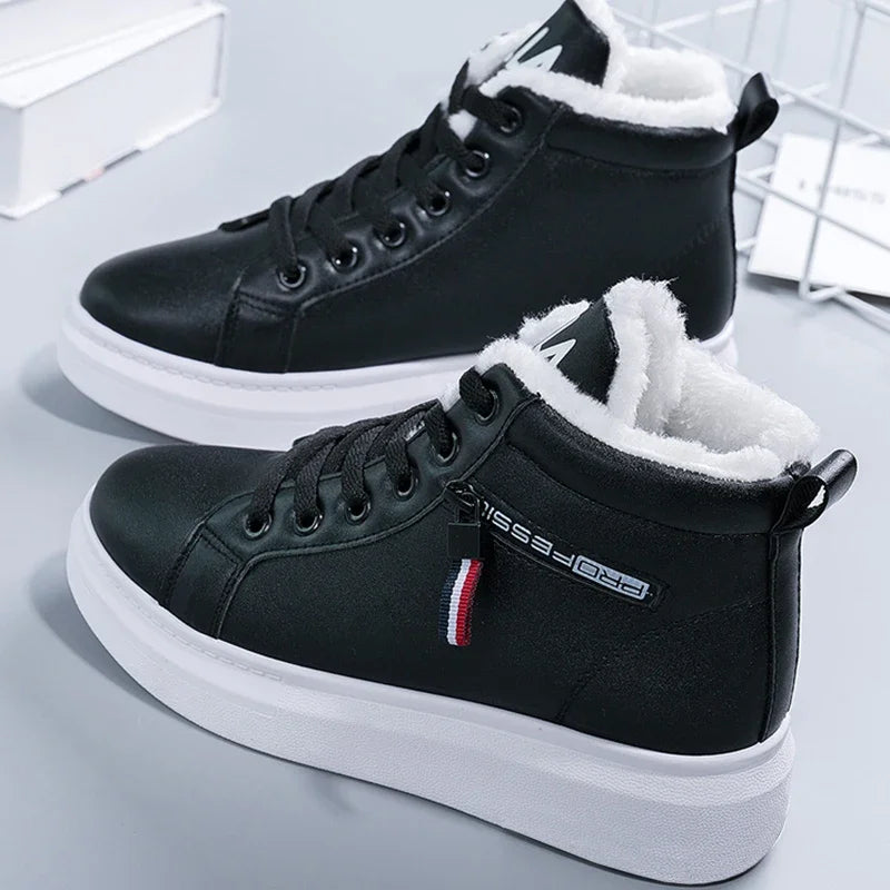 Damskie ocieplane sneakersy zimowe na platformie 0