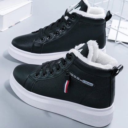 Damskie ocieplane sneakersy zimowe na platformie 0