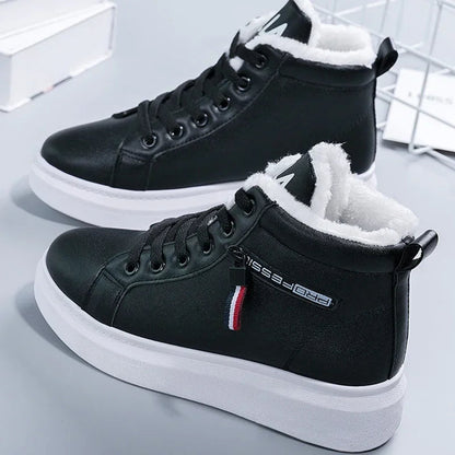 Damskie ocieplane sneakersy zimowe na platformie 2