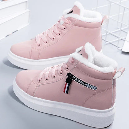 Damskie ocieplane sneakersy zimowe na platformie 3