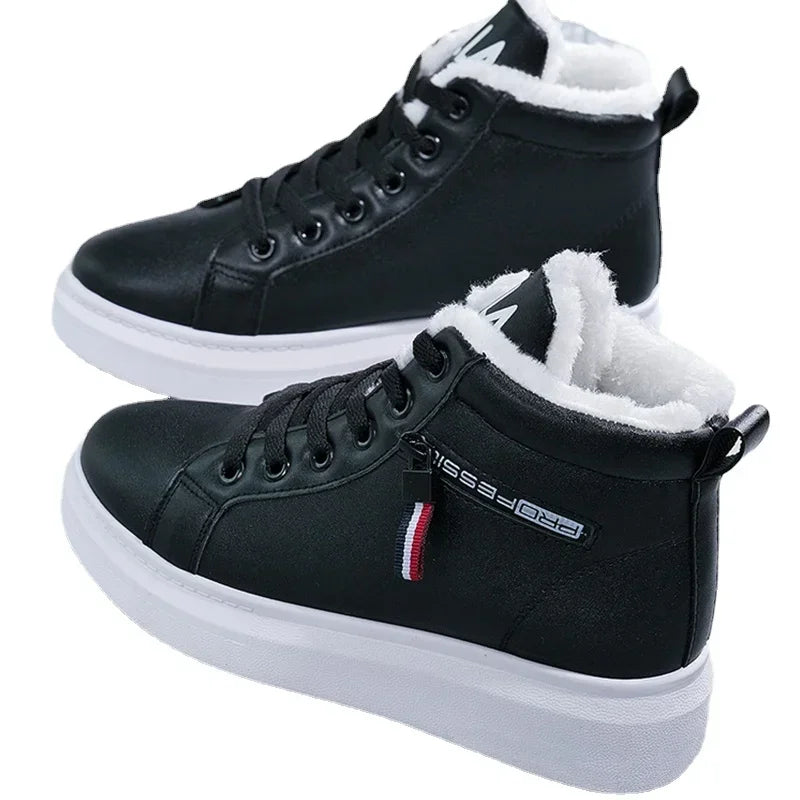 Damskie ocieplane sneakersy zimowe na platformie 4