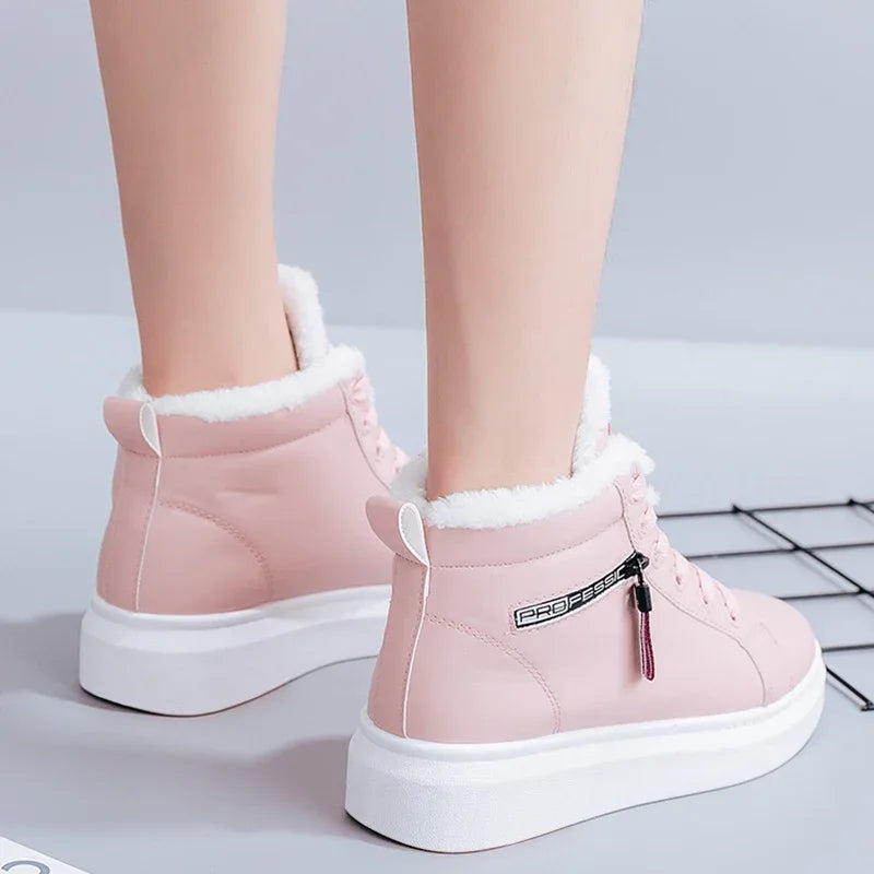 Damskie ocieplane sneakersy zimowe na platformie 5