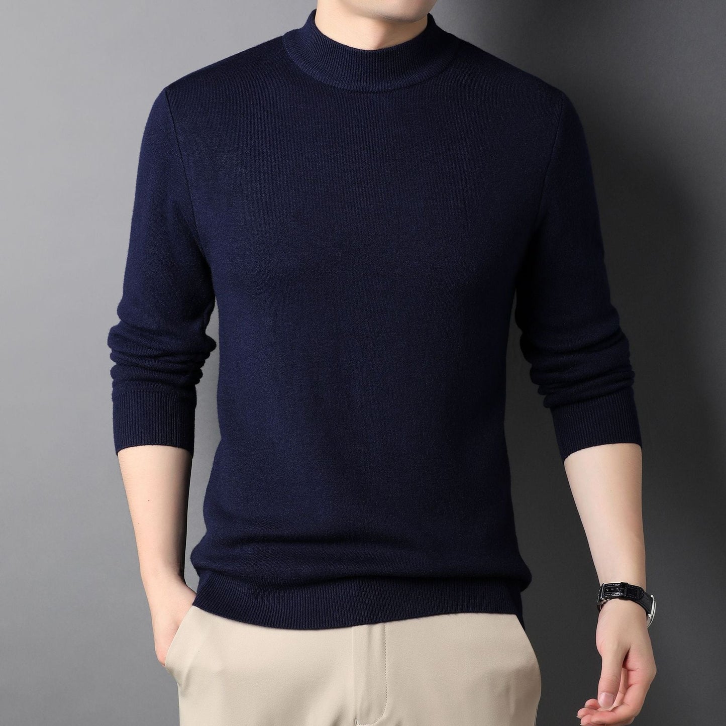 Elegancki Męski Sweter z Półgolfem 3