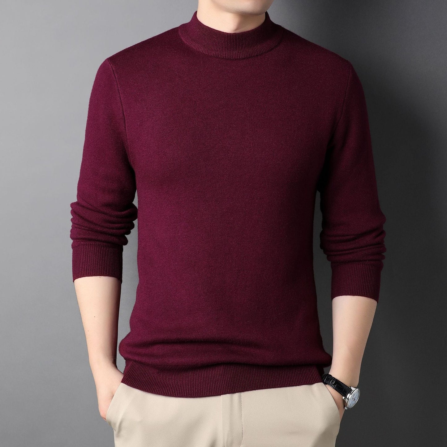 Elegancki Męski Sweter z Półgolfem 6