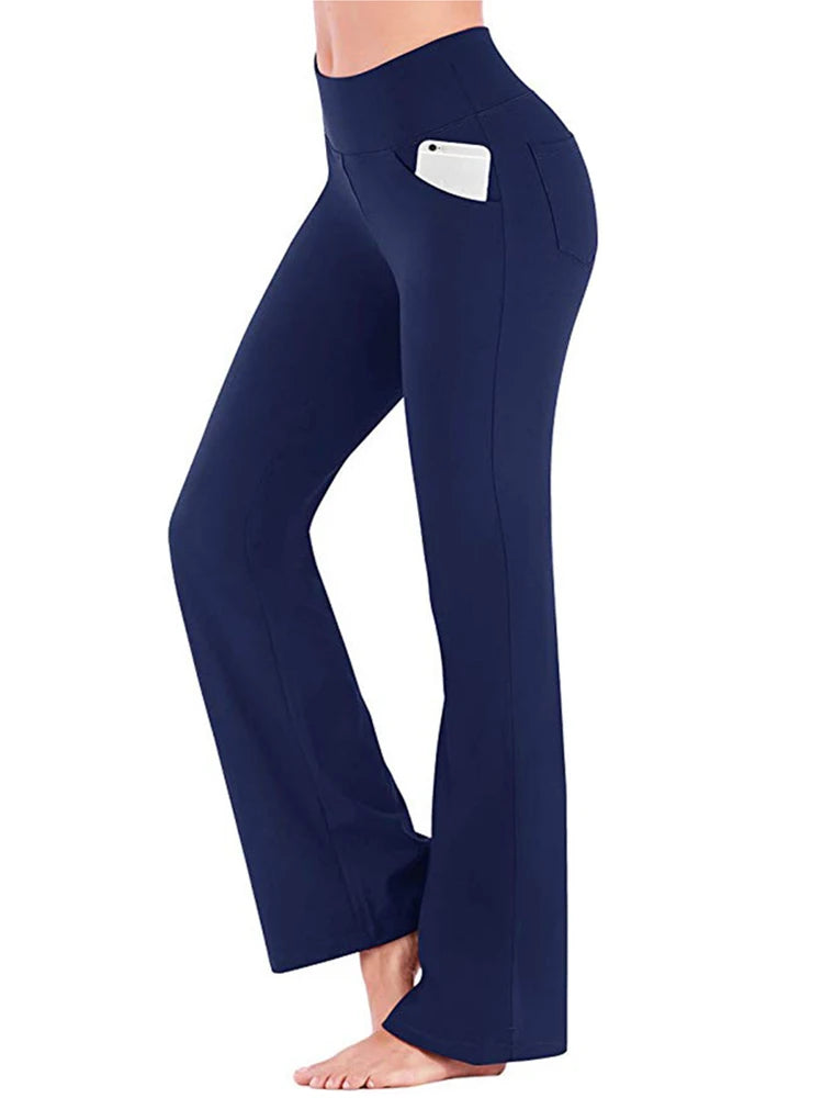 Eleganckie Spodnie Bootcut z Kieszeniami 2
