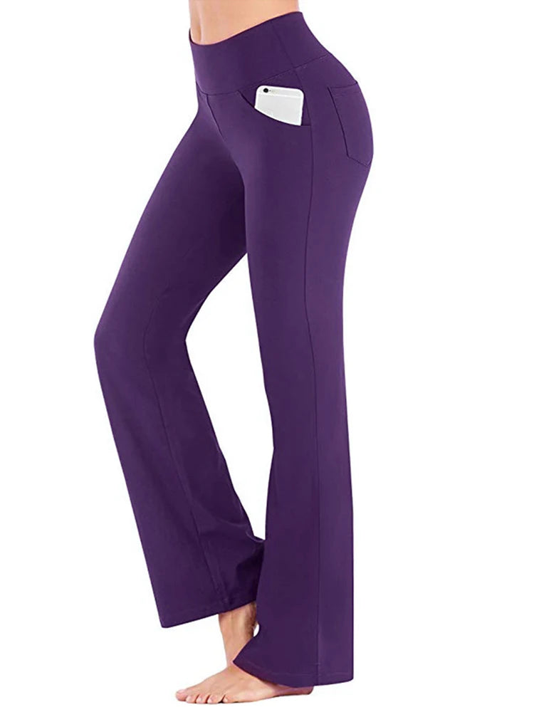 Eleganckie Spodnie Bootcut z Kieszeniami 4