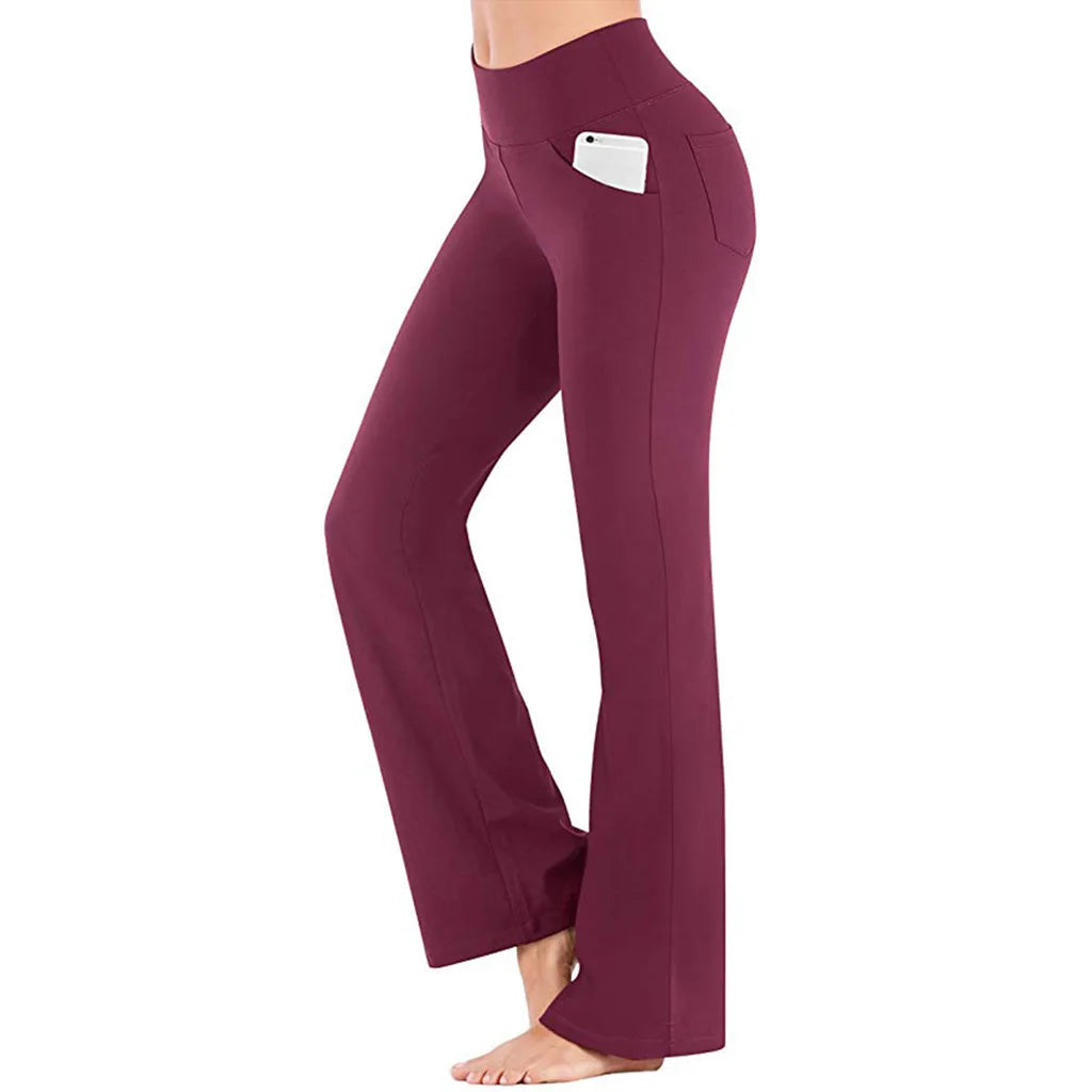 Eleganckie Spodnie Bootcut z Kieszeniami 9