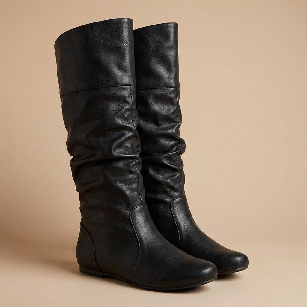 Damskie wysokie buty – Wsuwany fason do połowy łydki