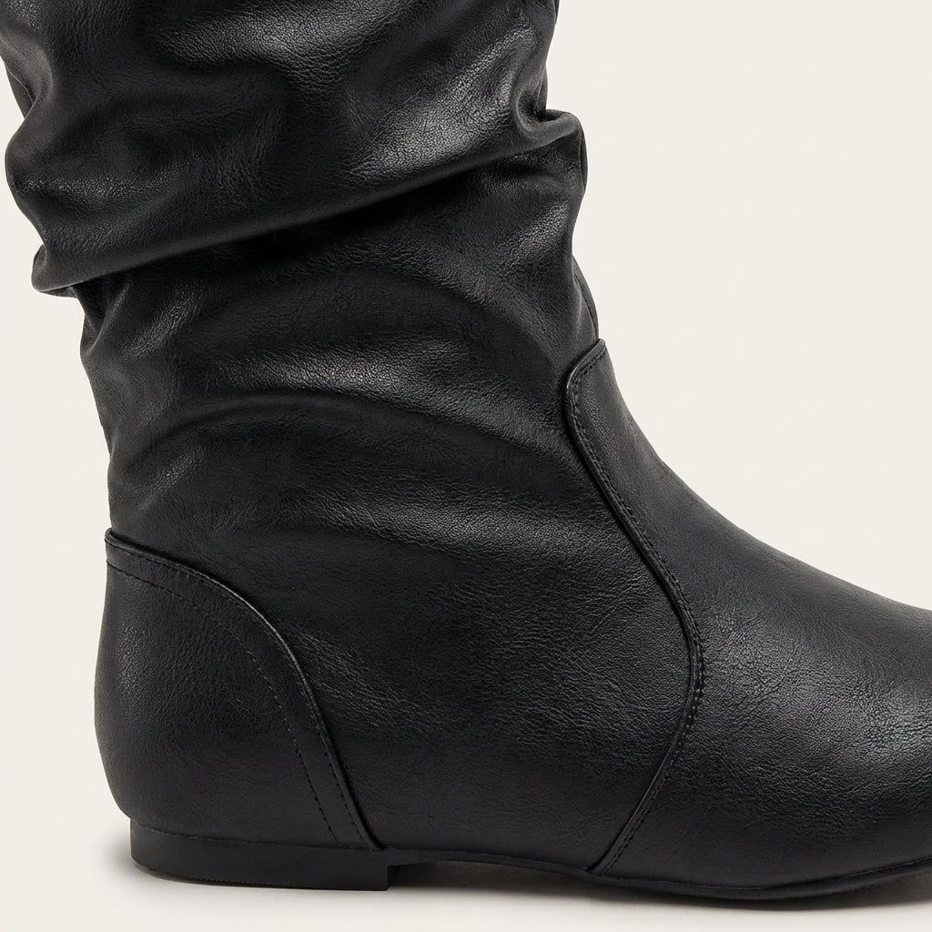 Damskie wysokie buty – Wsuwany fason do połowy łydki