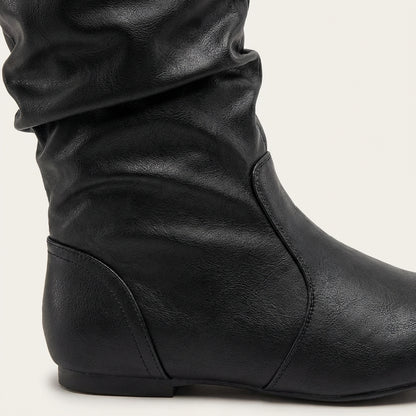 Damskie wysokie buty – Wsuwany fason do połowy łydki