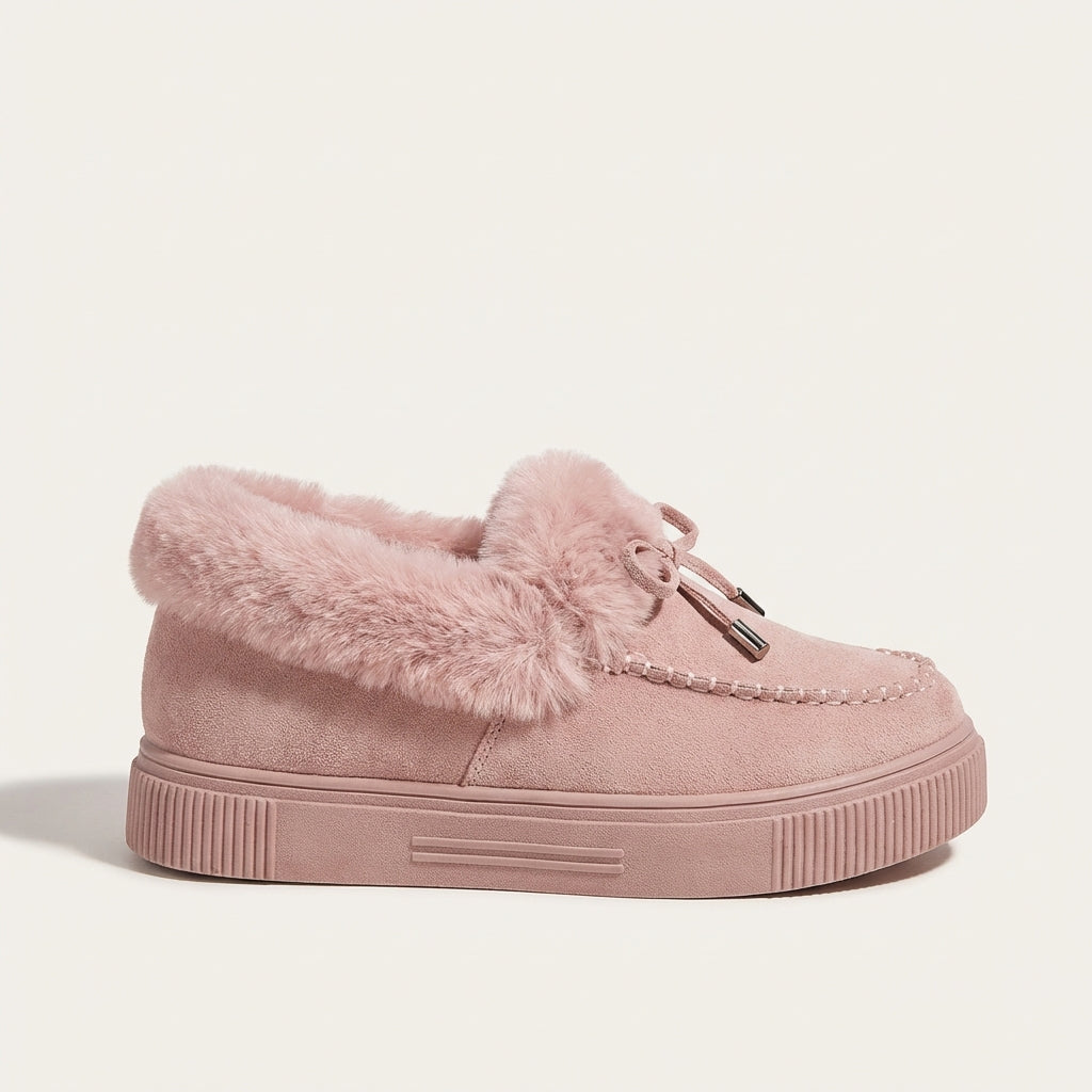 Damskie buty wsuwane – Kołnierz z futra