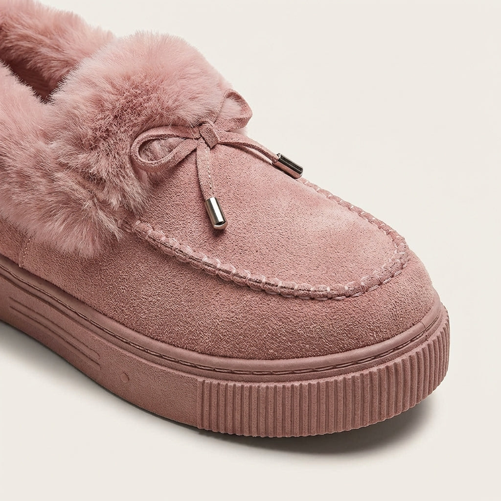 Damskie buty wsuwane – Kołnierz z futra