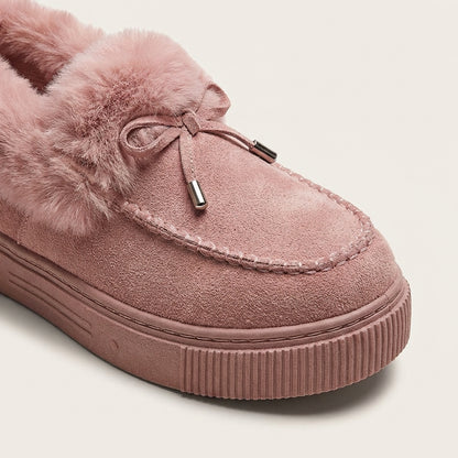 Damskie buty wsuwane – Kołnierz z futra