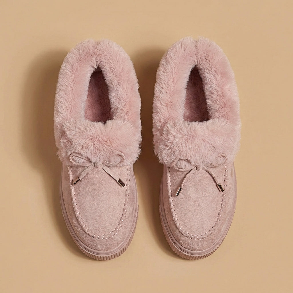 Damskie buty wsuwane – Kołnierz z futra