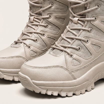Damskie buty outdoorowe – Panelowa, wzmocniona cholewka