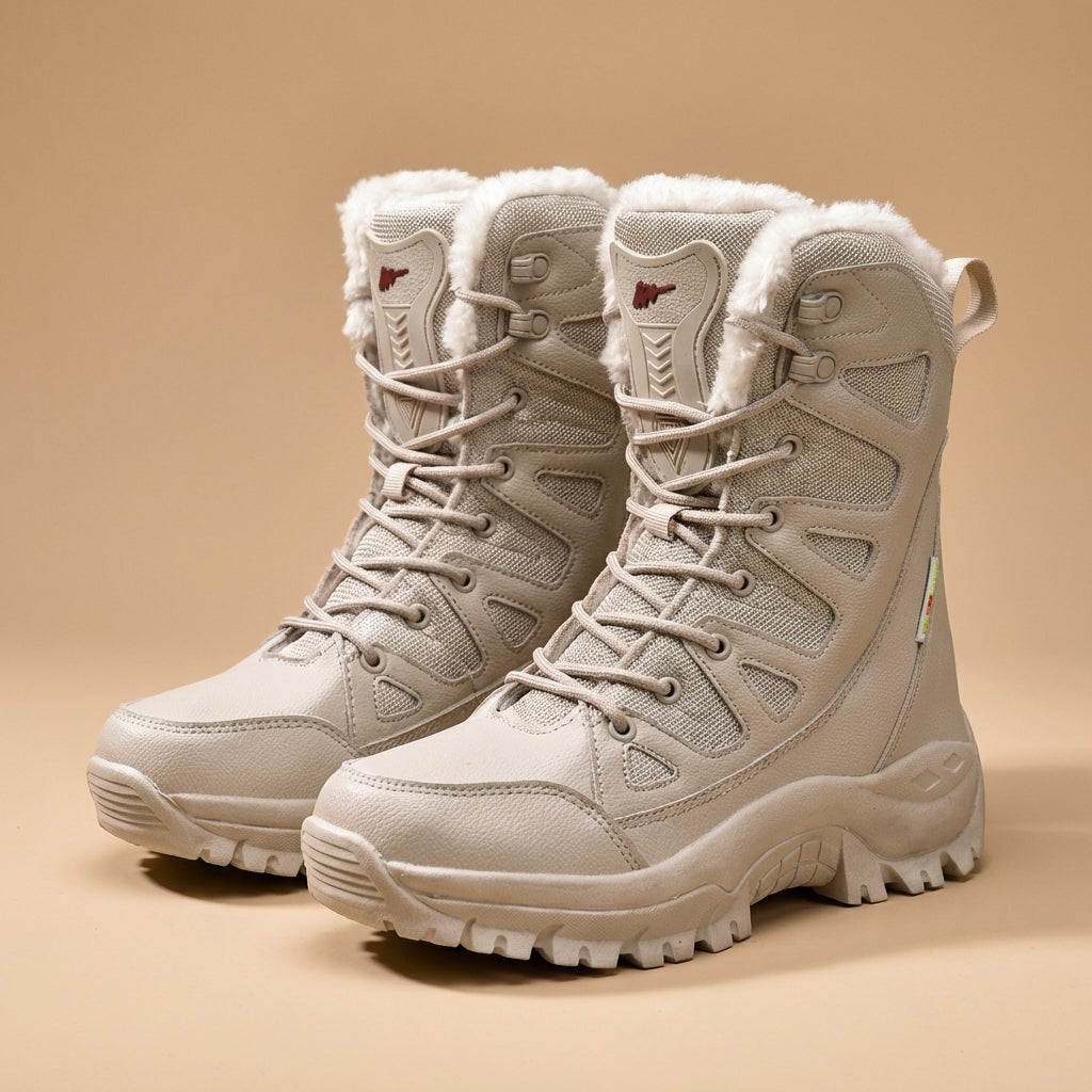 Damskie buty outdoorowe – Panelowa, wzmocniona cholewka