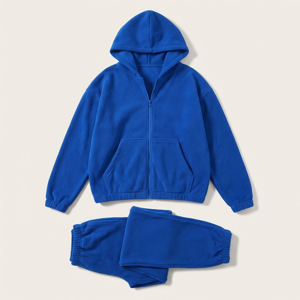Damski dres – Rozpinana bluza z kapturem i proste spodnie