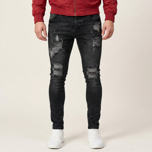 Spodnie męskie skinny – Przetarcia i detale z dziurami