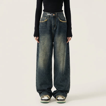 Moda Wieczna Jeansy Damskie Baggy – Styl Vintage Y2K