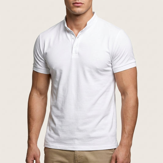 Męska koszulka polo Slim Fit – Plisa z guzikami