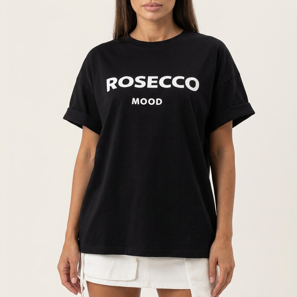 Damski T-shirt z nadrukiem – Okrągły dekolt