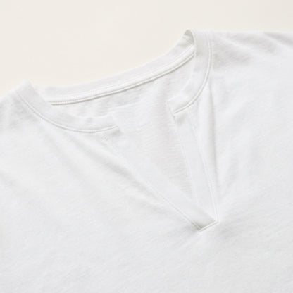 Damski T-shirt z wycięciem przy dekolcie – Krótki rękaw