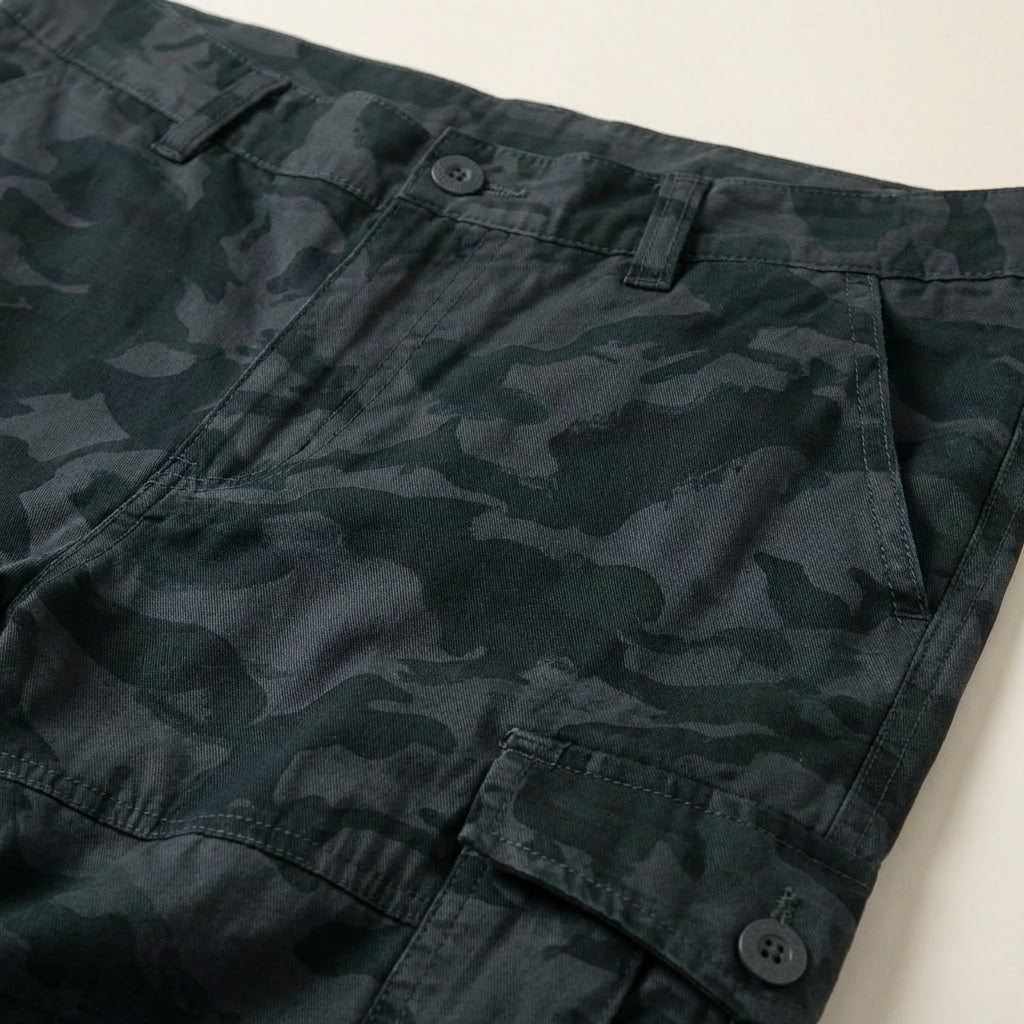 Below Knee Length	Męskie szorty cargo moro – Długość poniżej kolana
