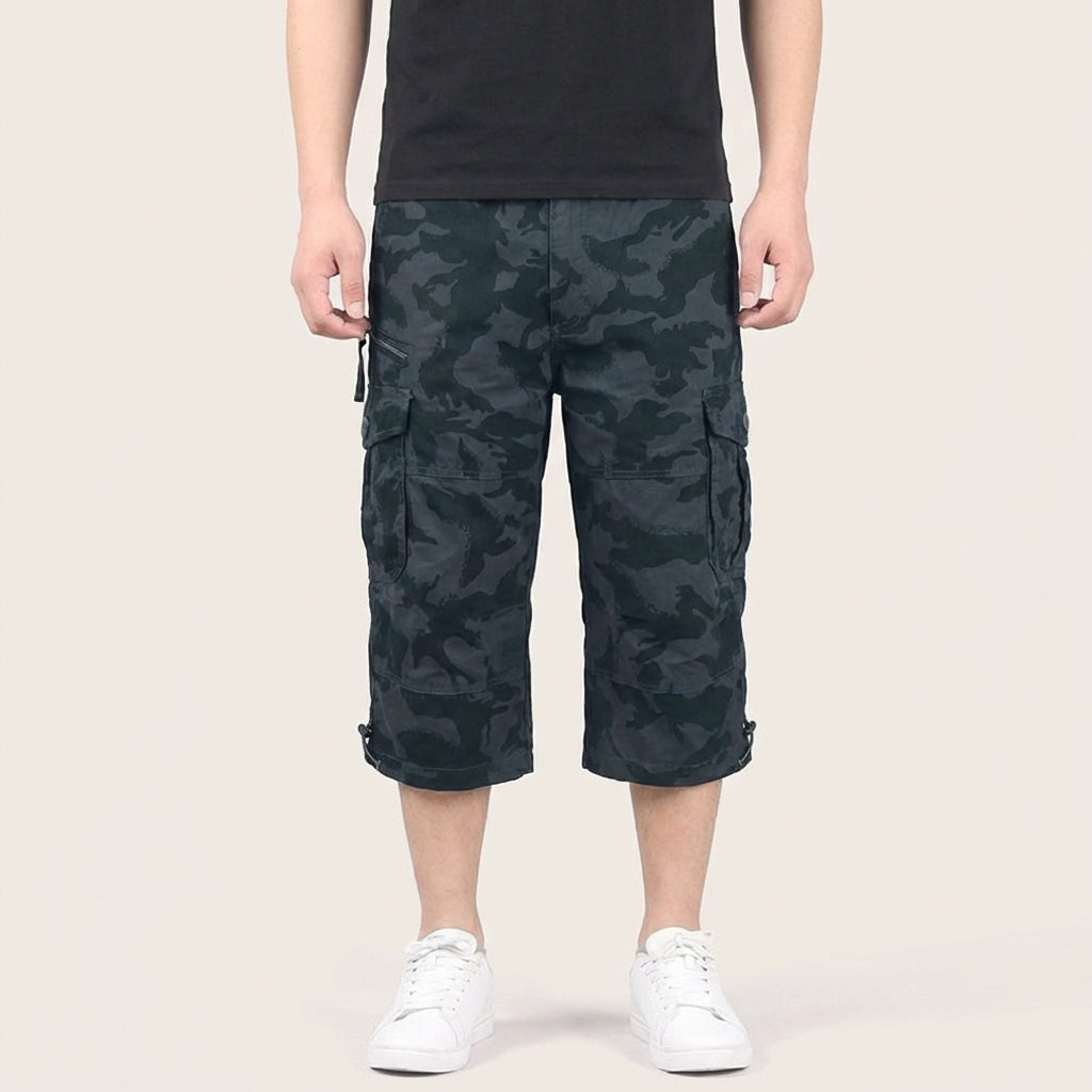 Below Knee Length	Męskie szorty cargo moro – Długość poniżej kolana