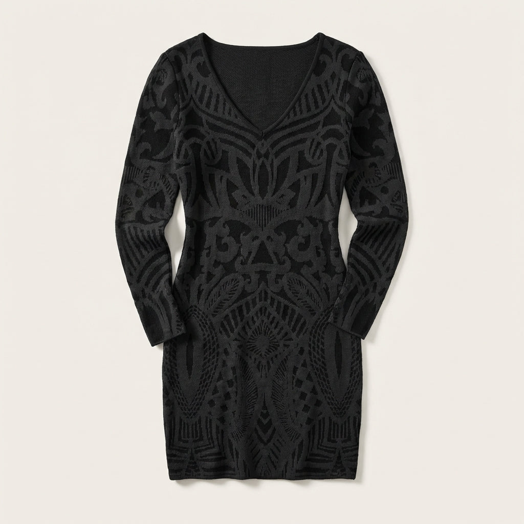 Sukienka typu bodycon – Długi rękaw i prosty dół