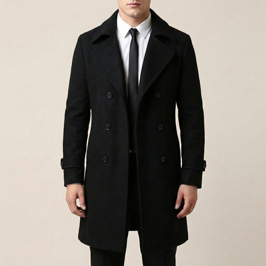 Męski płaszcz typu slim-fit – Przednie kieszeni