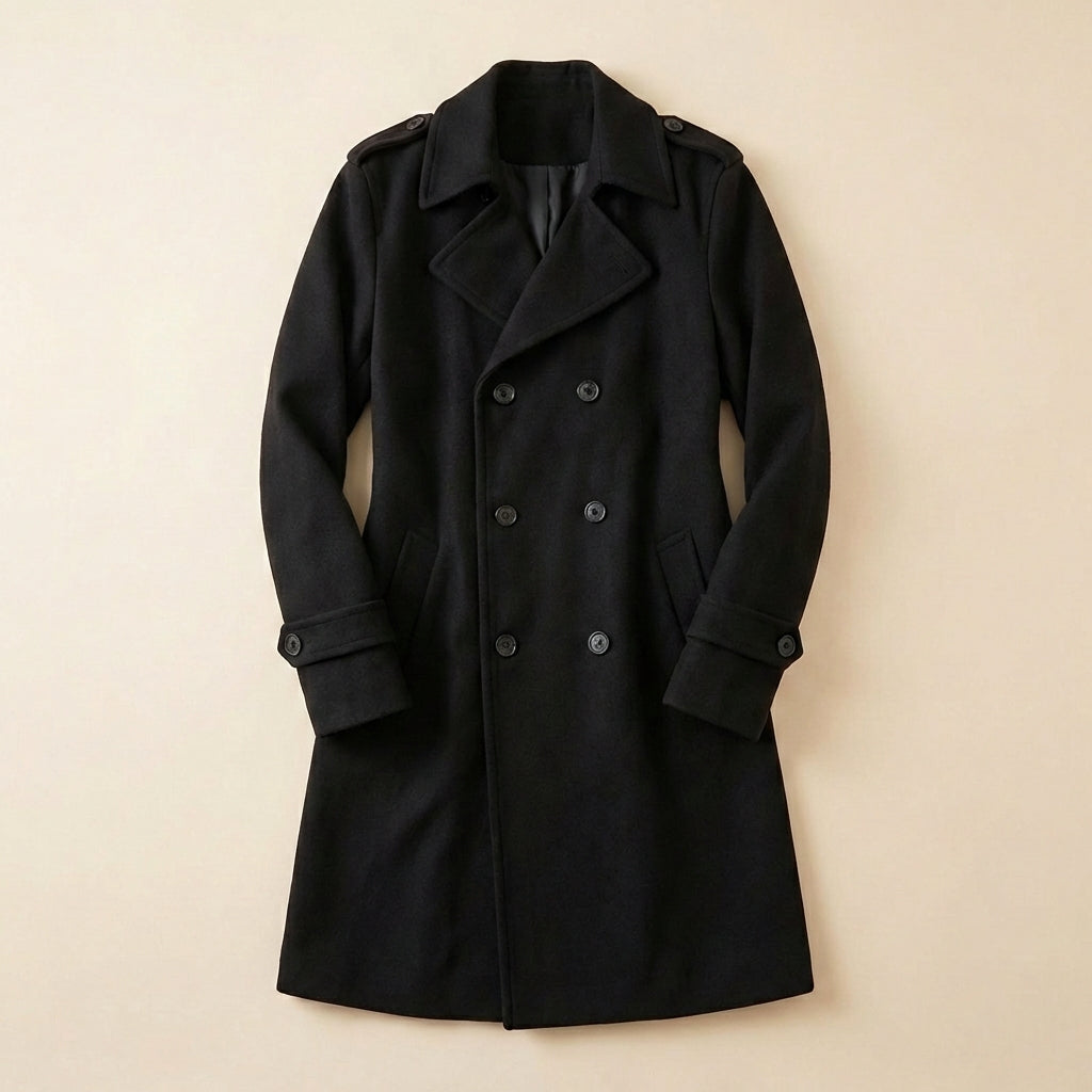Męski płaszcz typu slim-fit – Przednie kieszeni